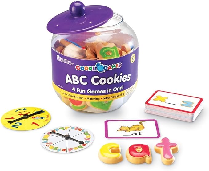 Learning Resources Goodie Games ABC Cookies - Alphabet Letters Learn to Read and Write Phonics and Spelling  Fine Motor Skills Toddler Toys Kids Games Manipulatives Preschool Activities