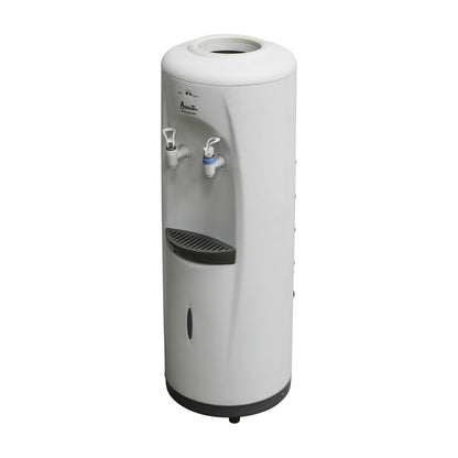 Avanti Water Cooler Dispenser Top Loading, Holds 3 & 5 Gallon Bottles with Stainless Steel Reservoir, Cold and Room Temperature, Perfect for Homes, Kitchens, Offices, Dorms, White
