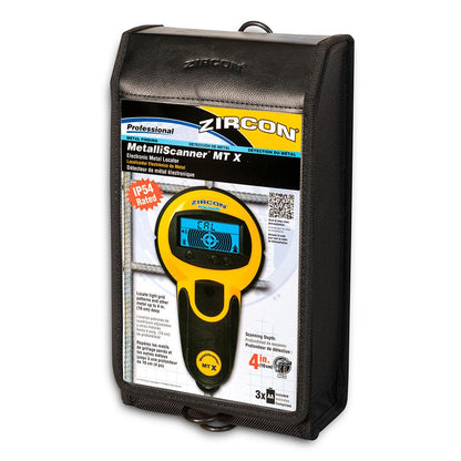 Zircon MetalliScanner MT X Electronic Metal Locator – Rebar & Metal Detector for Concrete – DeepScan up to 4 in – Industrial Grade LCD Metal Scanner for Drilling, Construction & Inspection