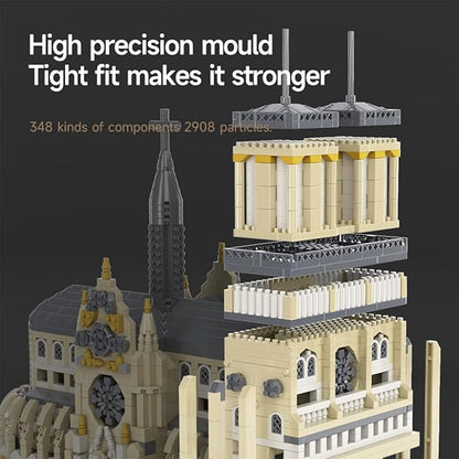 Micro Mini Notre Dame Cathedral Building Block Set Famous Architecture 2908 Pieces Gifts for Kids and Adults