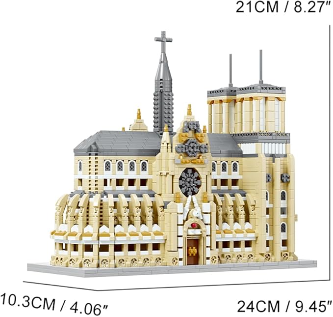 Notre Dame de Paris Micro Brick Building Set (2908 Pieces) – Landmark Model Educational Toy Gift for Kids and Adults