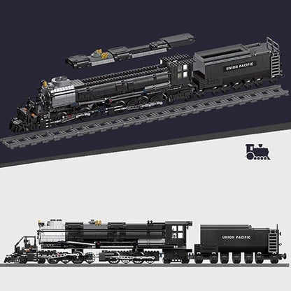 Big Boy Steam Train Model Kit BIGBOY Locomotive Train Building Blocks Set with Train Tracks Display Set for Teenagers and Adults (1608 Pieces)