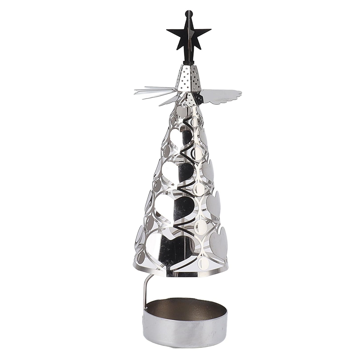 aqxreight Spinning Candle Holder Rotating Candlestick Set for Romantic Wedding Christmas Party Gold Snowflake (Heart Shaped)