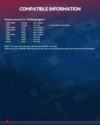 KAX Rack and Pinion Assembly Compatible with 1999-2005 J-etta, 1998-2007 Beetle, 1999-2006 Golf with Hydraulic Power Replace 26-9004