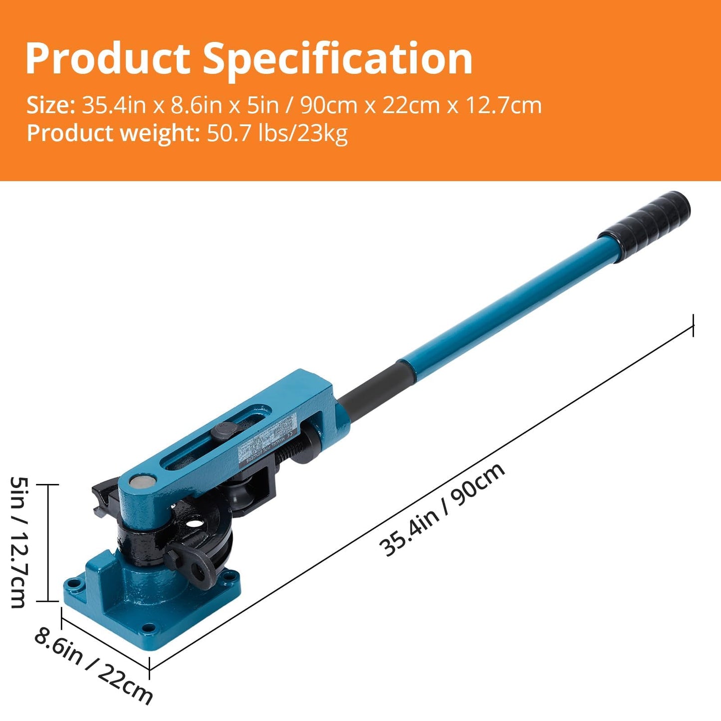 Heavy Duty Steel Metal Tube Bender for Easy and Fast Bending - Tube Cutter and 7 Sturdy Dies Included，Ideal for Repair Shops 3/8" to 1" Manual Tube Bender 0-180° Easy and Fast Bending