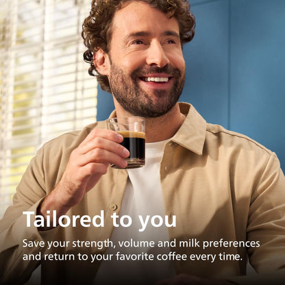 Philips 4400 Series Fully Automatic Espresso Machine, LatteGo Milk System, Integrated Grinder, 12 Hot & Iced Coffee Pre-Sets, Quick Start, SilentBrew, 15-Bar Pressure, Black Chrome (EP4444/90)