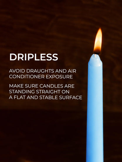 CANDWAX 8 inch Light Blue Taper Candles Set of 4 - Unscented Smokeless Dripless Tapers for Dinner Table, Home Decor, Easter Decor, Party, Wedding and Ordinary Dinners - Spring Candles