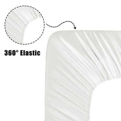 Ersmak 2 Pack Satin Crib Sheets for Baby, Silky Comfy Breathable Crib Sheets for Standard Crib and Toddler Mattresses (White, 28 x 52 x 9 in)