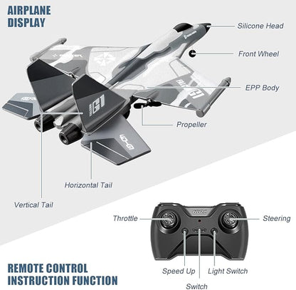 Rc Plane F-22 Stealth Raptor Remote Control Airplane 3 Channel Stunt Fighter with 3 Modes Xpilot Stabilization System Easy Fly for Beginners Aircraft Toy Gift for Adults