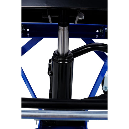 SPOFLYINN 300 Lbs Hydraulic Motorcycle Scissor Jack Lift Foot Step with 4 Wheels Jack Stand Portable Lift Table for Small Dirt Bikes Blue