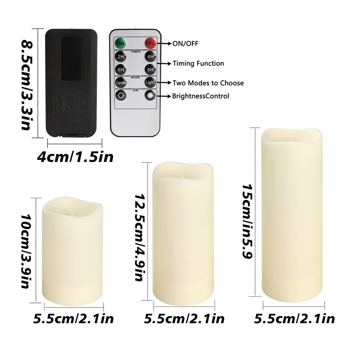 fclayvts 72-Pack LED Flameless Candles with Remote Control -Flickering Flameless Candles-Remote Timer Perfect for Wedding Parties, and Special Occasions(Three Sizes)