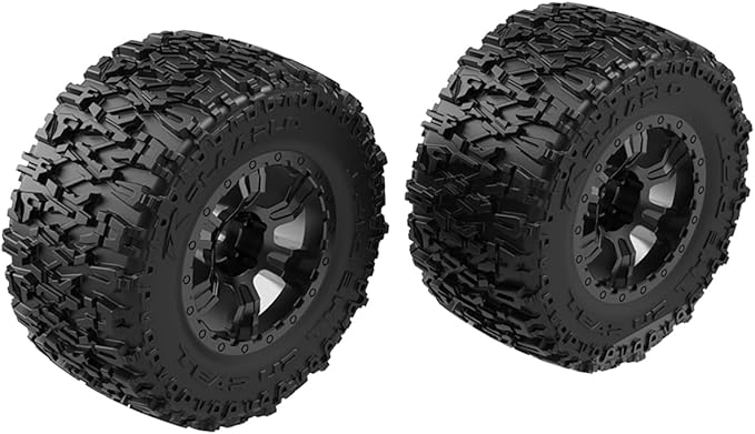 AMORIL 2PCS Assembled Wheel Set for RC Brushless Truck Mini 1/10 RZ001G-APart Number R11082