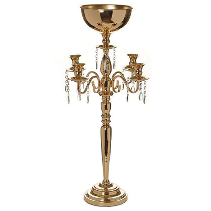 Efavormart 33" Tall Gold Arm Shiny Metal Candelabra Chandelier Votive Candle Holder Wedding Centerpiece