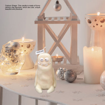 RASTKY Clay Man Shape Fragrant Candle Smokeless Funny Cute Souvenir for Home Wedding Gift 5.6oz (Thin White)