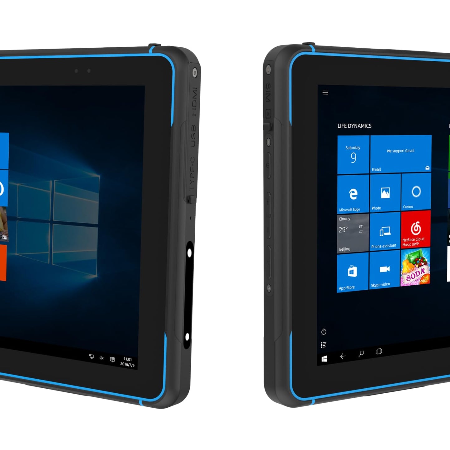 HUGEROCK 10.1 Inch Rugged Windows 11 Tablet, IP68 Waterproof Drop-Resistant Rugged Tablet PC Windows 11, 16GB+128GB, 10000mAh Battery, Built-in Barcode Scanner for Industrial, Field, Warehouse