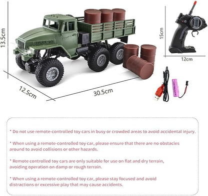 RC Military Truck 1:16 Military Carrier Car Off-Road Crawler Transpotr Truck 6WD with LED Light for Teen Adults