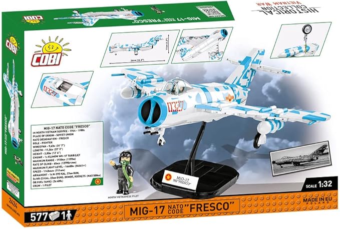 COBI Historical Collection Vietnam War MIG-17 NATO Code Fresco Building Set 577 Pieces