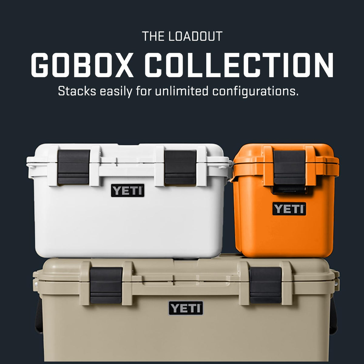 YETI LoadOut 15 GoBox Divided Waterproof Cargo Case, Dry Box, Camera Case, Fishing Tackle Box, Wetlands Brown