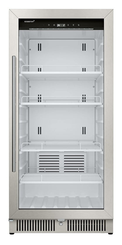 EdgeStar VBM91SS 24 Inch Wide 9.53 Cu. Ft. Commercial Beverage Merchandiser With Temperature Alarm and Reversible Door