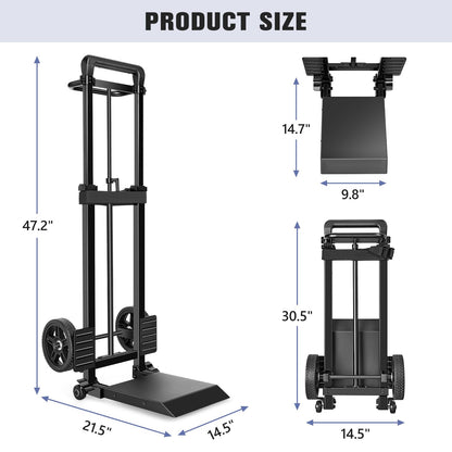 KEDSUM 55 Gallon Drum Dolly, Plant Dolly with Wheels, Heavy Duty Oil Drum Trolley with Adjustable Eagle Beak Fixation & Strap, Ideal for Oil Barrel & Plant Pots Use, Height 47.2 inch, Easy to Fold