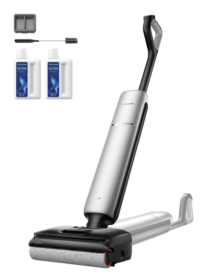 DREAME Aero Pro Wet Dry Vacuum Mop, Ultra-Slim with Hot Self-Cleaning/Self-Drying, 0 Hair Tangle Great for Pet Owner, Powerful Wet Dry Vacuum with 60min Runtime, Pick-up & Mop at The Same Time
