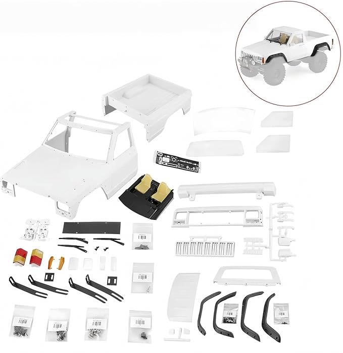 RC Car Hard Body Shell Kit313mm Wheelbase Cherokee Body Car Shell for 1/10 RC Crawler Axial SCX10 &amp SCX10 II 90046 90047 TRX4 Kit (Orange Pickup A)
