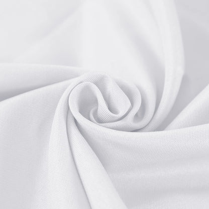Fokitut 6 Pack Waterproof Round Tablecloth, 132 Inch, Stain Resistant and Wrinkle Polyester Table Cloth, Fabric Table Cover for Kitchen Dining, Wedding, Party, Holiday Dinner-White