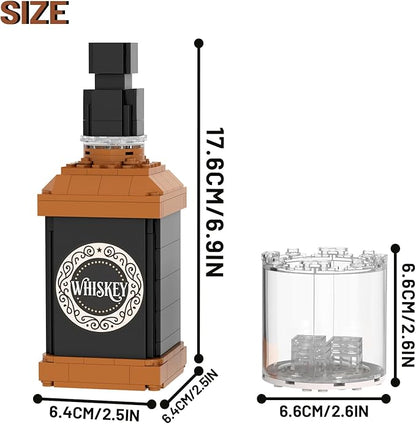 254Pcs Toy Building Block Set for Whiskey Bottle ConstructionCollectible Display Set Adults and Boys Kids Aged 6+