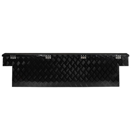SCITOO 69" Aluminum Diamond Plate Truck Bed Tool Box,Heavy Duty Crossover Storage for Most Full Size Pickups,Lockable Weatherproof Chest,Fits 69"WX20"DX20"H Truck Beds,Easy Access to Load and Unload
