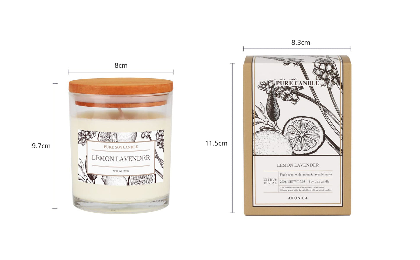 Aronica Pet Safe Candles Apple Scented, Long Lasting Scented Candles, Honeycrisp Apple Candle Clean Non Toxic, Fruity Candles Scented