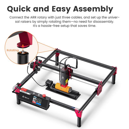 Algolaser 10W Laser Engraver Machine - Laser Engraver/Cutter with Rotary Roller & Laser Engraver Riser - Laser Engraving Machine with 3.5" Smart Touchscreen & AlgoOS,Laser Engraver for Wood & Metal