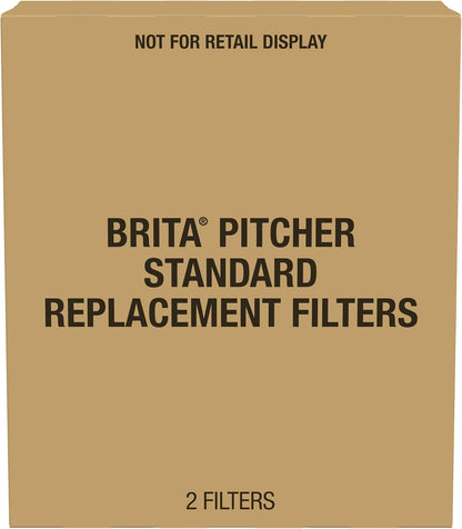 Brita Standard Water Filter - BPA-Free Pitcher Replacement | Lasts 40 Gallons, Includes 2 Filters