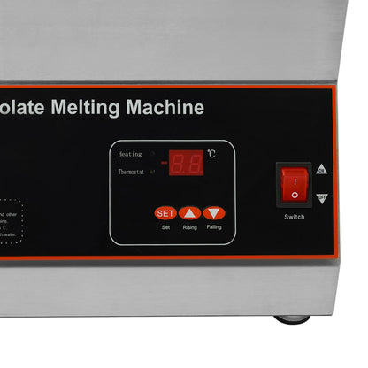 Bokknppo Chocolate Tempering Machine 32-203°F Commercial Chocolate Melting Pot 26.46 lbs Stainless Steel Food Warmer Air-heating Chocolate Fondue with Lid for Restaurant Home Party (Single Pot)