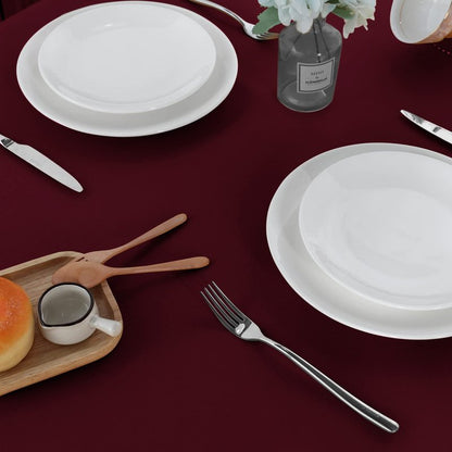 sancua 2 Pack Burgundy Tablecloth 60 x 120 Inch, Rectangle 8 Feet Table Cloth - Stain and Wrinkle Resistant Washable Polyester Table Cover for Dining Tables, Buffet Parties and Camping
