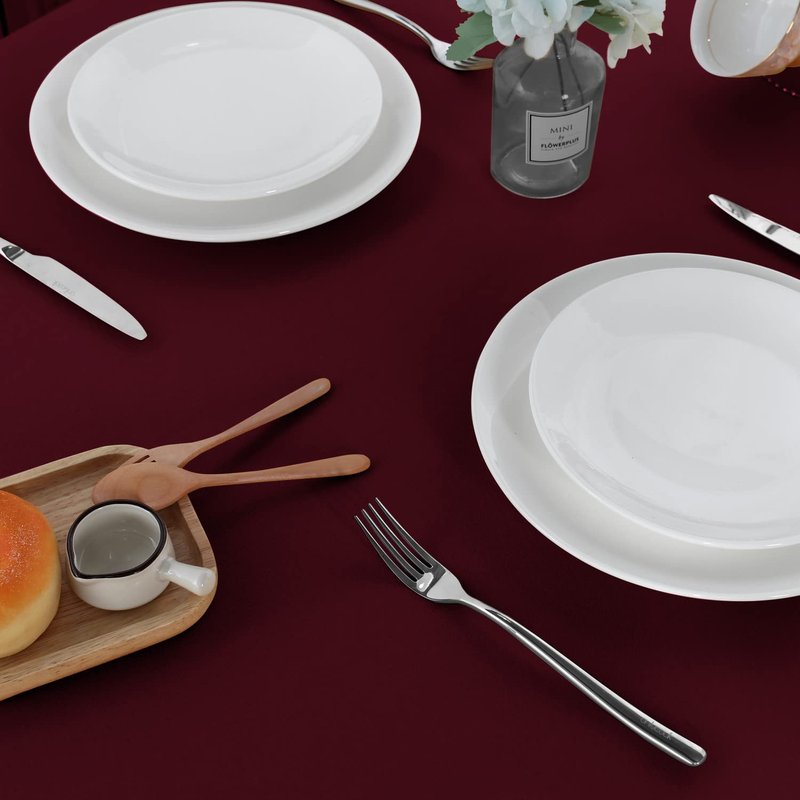 sancua 2 Pack Burgundy Tablecloth 54 x 54 Inch, Stain and Wrinkle Resistant Square Table Cloth - Washable Polyester Table Cover for Dining Tables, Buffet Parties and Camping