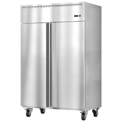 48 Inch Wide Commercial Refrigerator, 36 Cu.ft Upright Refrigerator Only No Freezer, 2 Door 2 Section industrial fridge with Auto Defrost & 6 Adjustable Shelves for Restaurant, Bar, Kitchen, Shop