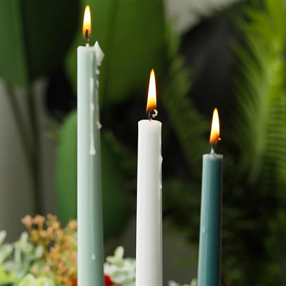 Taper Candle Scented Candle Sticks,10inches Dripless Tapered Candles Green Candlesticks Holiday for Household Party Wedding Mother Day，4 Pack