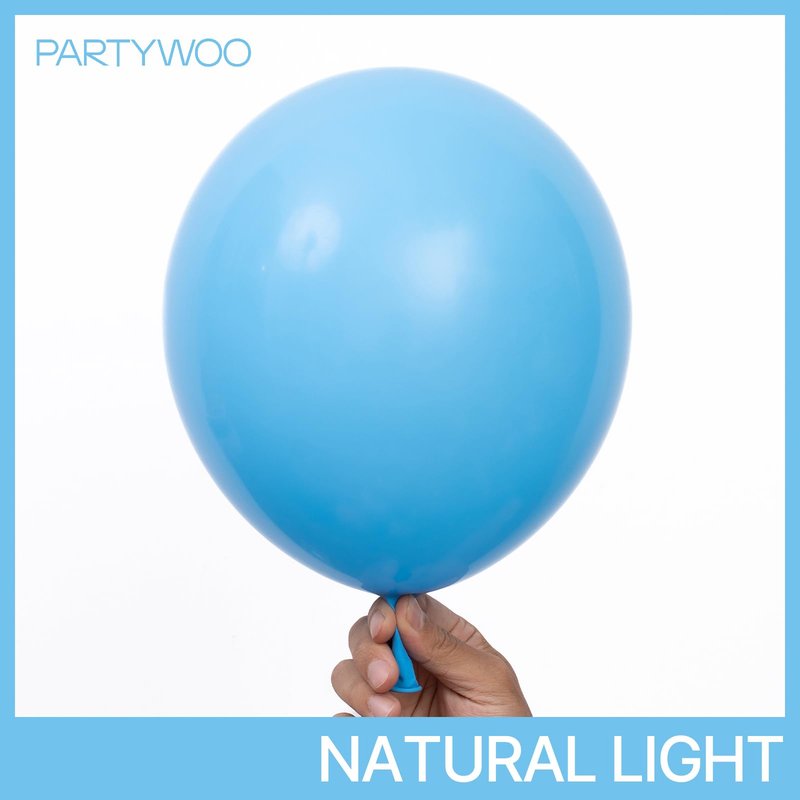 PartyWoo Bright Sky Blue Balloons, 100 pcs Matte Blue Different Sizes Pack of 36 Inch 18 Inch 12 Inch 10 Inch 5 Inch Blue for Balloon Garland Arch as Party Decorations, Blue-Y20