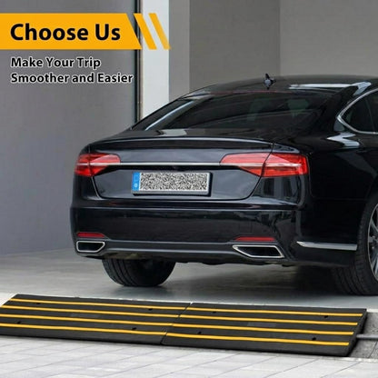 2.5" Rise Rubber Curb Ramp, 33069 LBS Capacity 48" Long, Heavy Duty Driveway Ramps w/Reflective Strips & Drainage Channels for Cars, Trucks, RVs, Wheelchairs & Scooters (2 Pack)