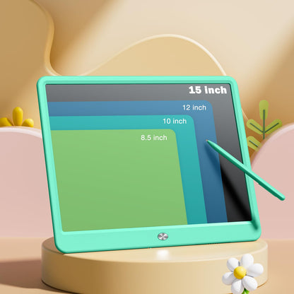 Kidopire LCD Writing Tablet for Kids, 15 Inch Large Screen Doodle Board Drawing Writing Tablet Board, Educational Toddler Toys Birthday Gift School Office Notes for 3-12+ Year Old Girls Boys, Green