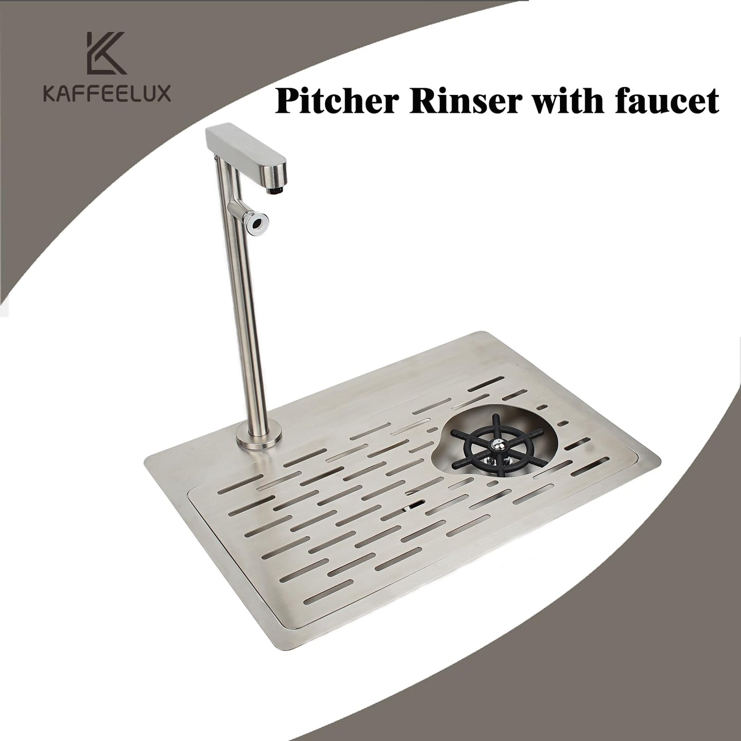 Double headed glass cleaner with faucet, stainless steel glass dishwasher for kitchen sink, bottle dishwashing cup cleaner, sink accessory for home bar faucet (KF78)