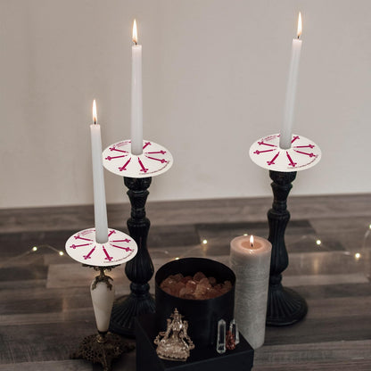 100pcs Church Chime Taper Candle for Altar Meditation Supplies Rituals,Religion,Shabbat,4 Inch Tall Unscented and Smokeless with Drip Protectors (White)