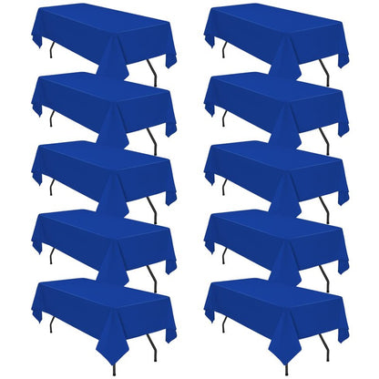 Pesonlook 10Pack Royal Blue Table Clothes for 8ft Rectangle Tables, 60 x 126 Inch Rectangle Tablecloth Anti-Wrinkle Washable Polyester Tablecloths for Wedding Reception Banquet Party