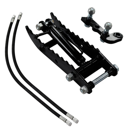 DANWIWEE Hydraulic Thumb Clip for Mini Excavators, with 2*M14 Hoses and Screws, Small Digger Attachments fit Most of up to 2 tons