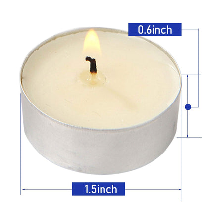 Visen 50Pack Tealight Candles, White, Unscented, Smokeless, Dripless & 6Hours Burn Time Long Burning Paraffin Tea Lights Candles for Home, Romantic Decor, Pool, Shabbat, Weddings & Emergencies