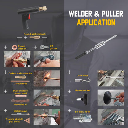 YUANRI Dent Puller Welder 3000W, Spot Welder 3KW Dent Puller Machine 6 Welding Modes Stud Welder Dent Repair Kit 3800A Auto Body 110V Car Dent Remover Puller for Car, Truck, Motorcycle