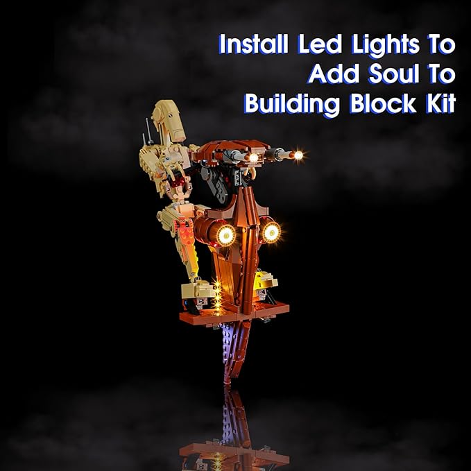 Vaodest Light for Lego 75428 Battle Droid with STAP SetDesign and Configuration Compatible with Model 75428(Light Only Not Building Block Kit)