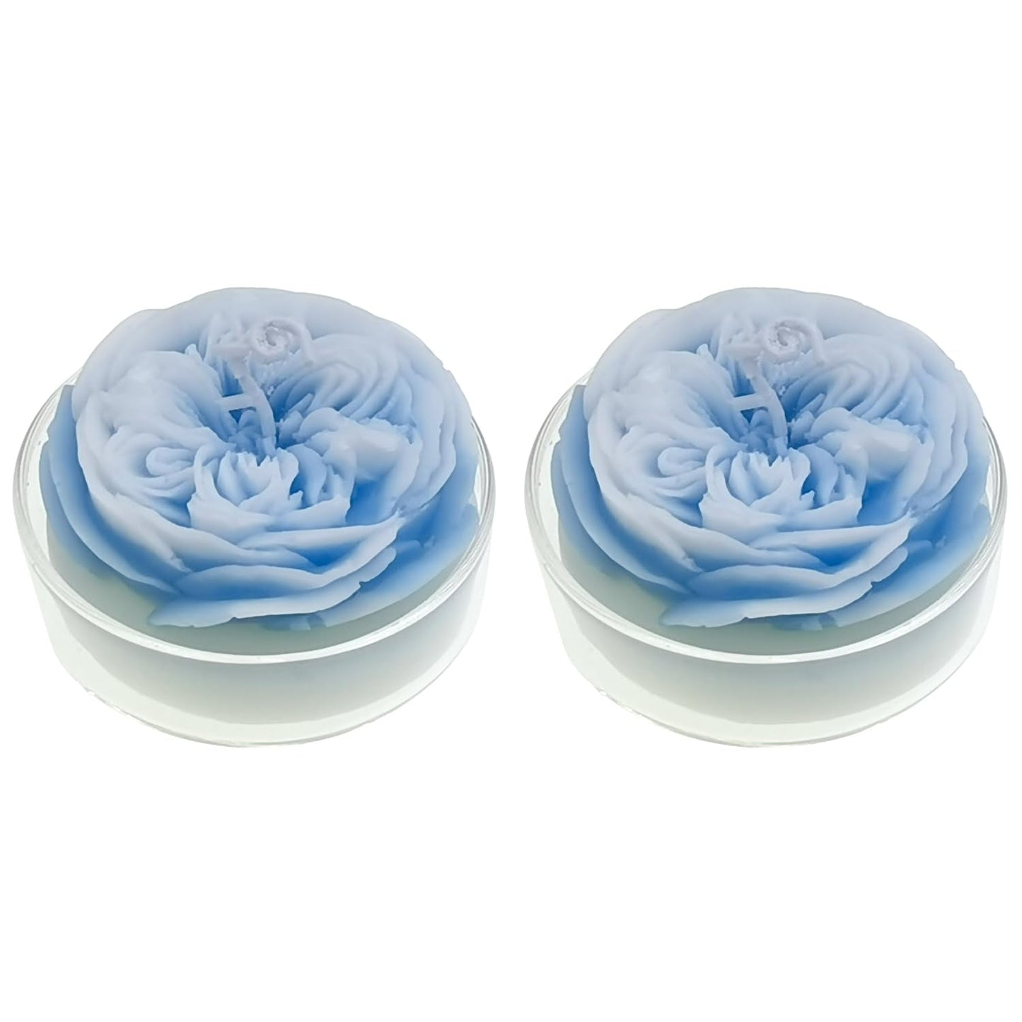 Scented Candle with Cup 2 Pack, 58G Soy Wax Rose Candle, for Meditation, Yoga, Birthday, Wedding, Housewarming (Blue)