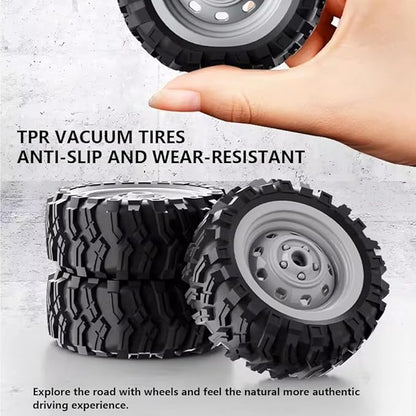 RC Military Truck 1:16 Scale Remote Control Car with Camera All Terrain Rock Crawler Off-Road Truck 2.4GHz Army Transport Vehicle with Rechargeable Battery for Adults Blue