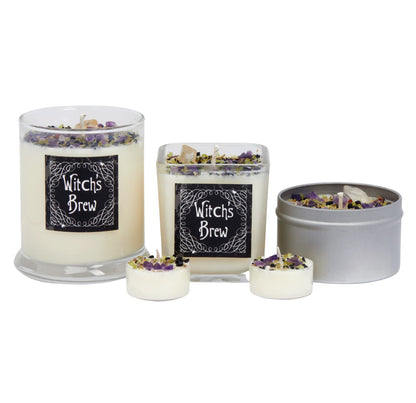 Witch's Brew Candle by New Moon Beginnings - Fall Scented Candles - Herb & Crystal Candles - Soy Candle - Autumn Fall Halloween Candles